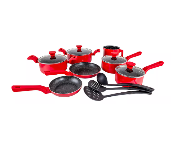 Conjunto Panelas Indução Cerâmico Pratic Cook Red 10 Pç Mimo